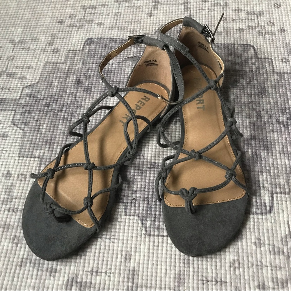 Report Gray Suede Knotted Sandals - Picture 8 of 8